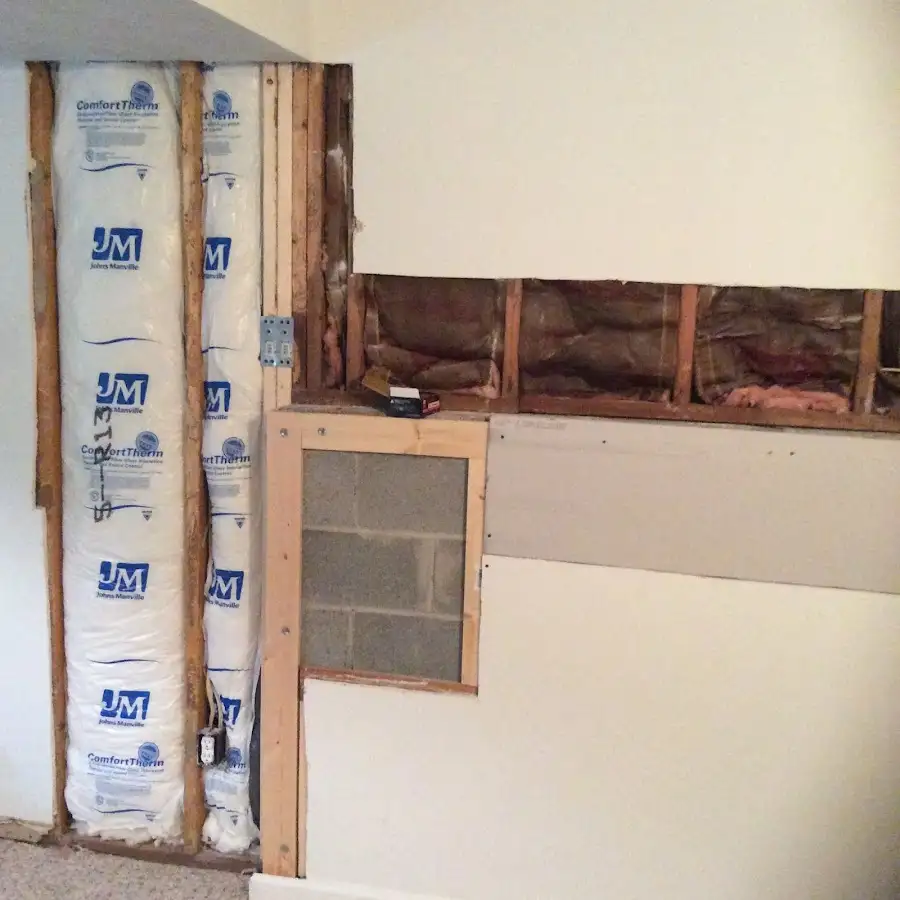 Wall insulation replacement during Basement Flood Cleanup in Santa Fe